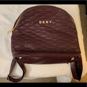 DKNY burgundy leather backpack